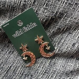Wild Fable Gold Celestial Crescent Earrings